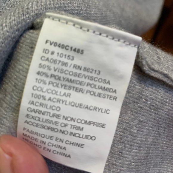 Tristan, Cardigan, Jacket, with faux fur collar, Snap buttons, Size L/M. Grey. - Picture 11 of 12